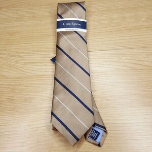 CHARTER CLUB Mens Neck Tie Gold Diagonal Stripe Classic